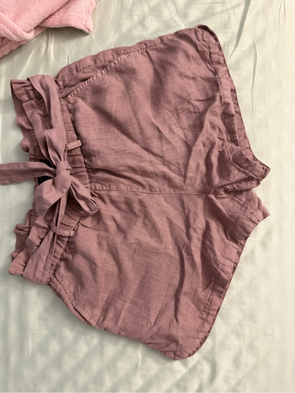 RACHEL Rachel Roy High-Waist Paperbag Tie Shorts - Tan Medium